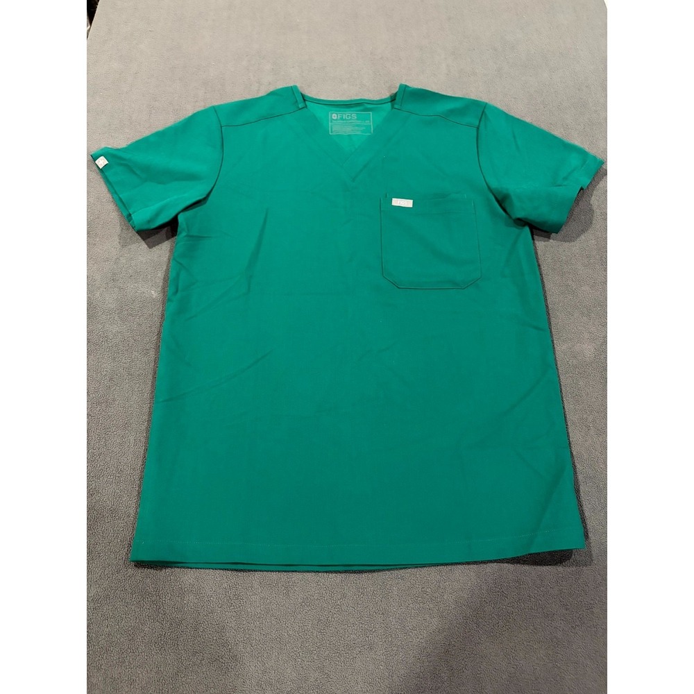 FIGS Technical Collection Leon Three Pocket Medical Scrub Top Mens XS Green